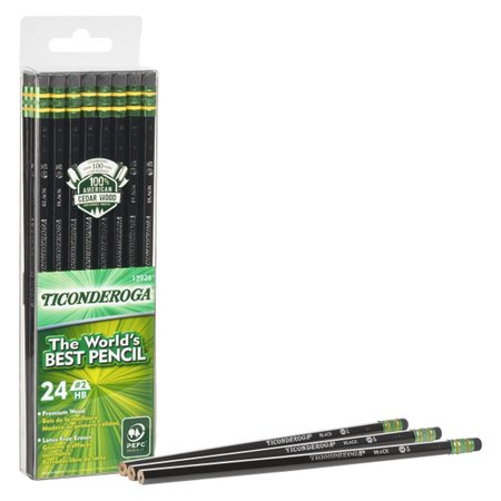 Ticonderoga Pencils, #2 Soft, Black, Unsharpened, PK48, 48PK 13926